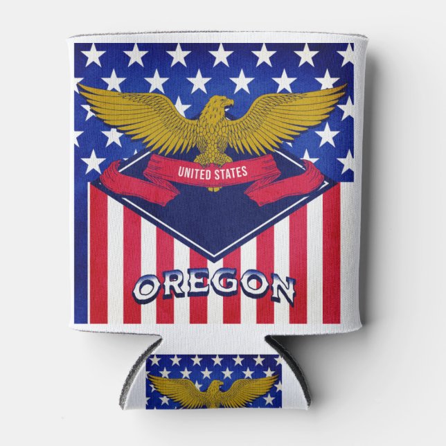 Rafraîchisseur Pour Canette Drapeau Oregon USA (Devant)