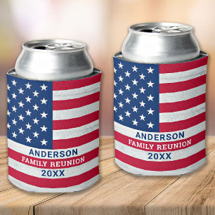 Rafraîchisseur Pour Canette Drapeau Patriotic Stars & Stripes Personnalisé USA