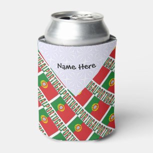 Rafraîchisseur Pour Canette Drapeau portugais en mosaïque Nom personnalisé 