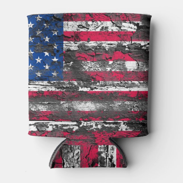 Rafraîchisseur Pour Canette Drapeau rustique américain (Devant)