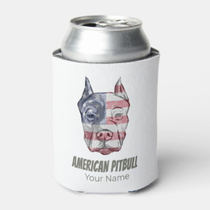 Rafraîchisseur Pour Canette Drapeau Vintage américain Pitbull Terrier Bully Ch