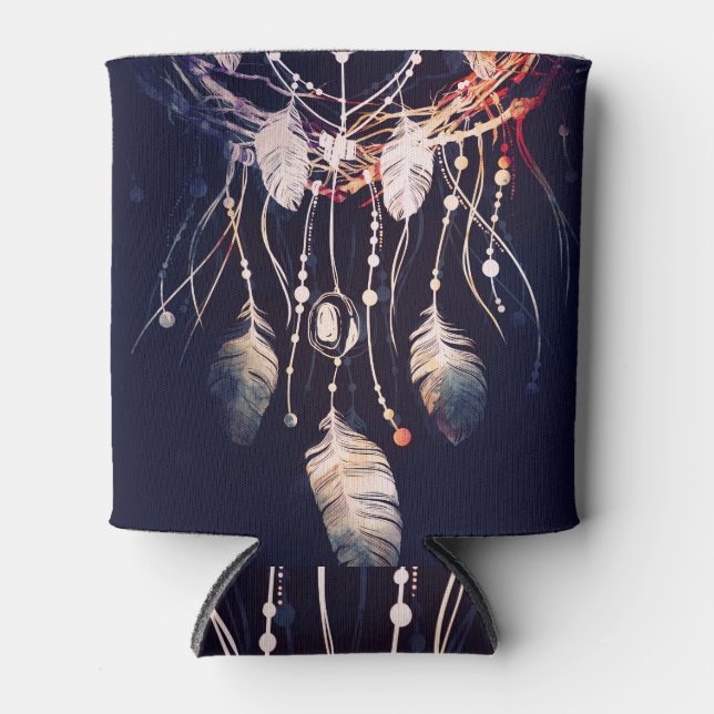 Rafraîchisseur Pour Canette Dreamcatcher, branches, style boho, art numérique. (Devant)