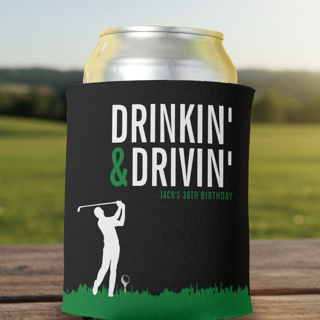 Rafraîchisseur Pour Canette Drinkin' & Drivin' Adult Golf Birthday Party Black (Drinkin' & Drivin' Adult Golf Birthday Party Can Cooler
)