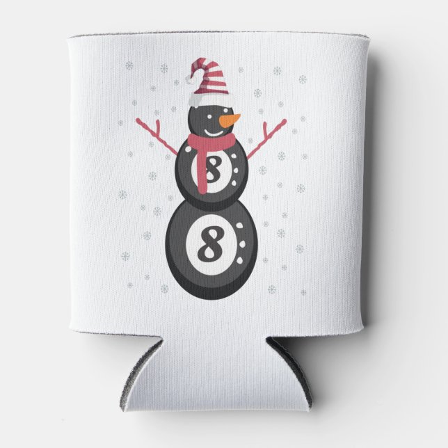 Rafraîchisseur Pour Canette Drôle 8 Ball Pool Snowman Noël Nouvel An Cadeau (Devant)