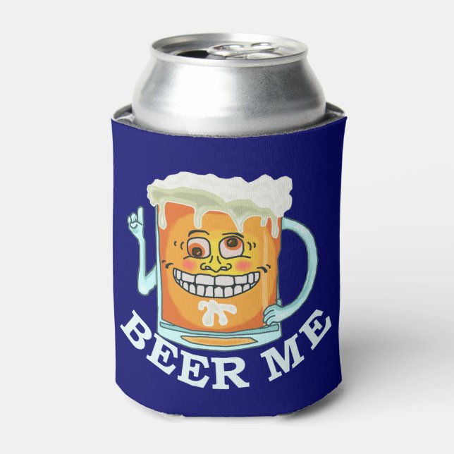 Rafraîchisseur Pour Canette Drôle Beer Me Grinning Cartoon Mug (Can devant)