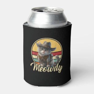 Rafraîchisseur Pour Canette Drôle Cowboy Cat Mashup Meow Howdy Kitten Lovers M