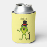 Drôle grenouille avec chapeau dessus dessin animé