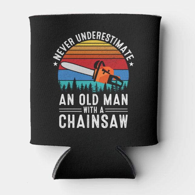 Rafraîchisseur Pour Canette Drôle Lumberjack Art Hommes Papa Chainsaw Arborist (Devant)