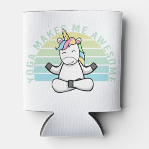 Rafraîchisseur Pour Canette Drôle mignon licorne faisant du yoga. drôle yoga p