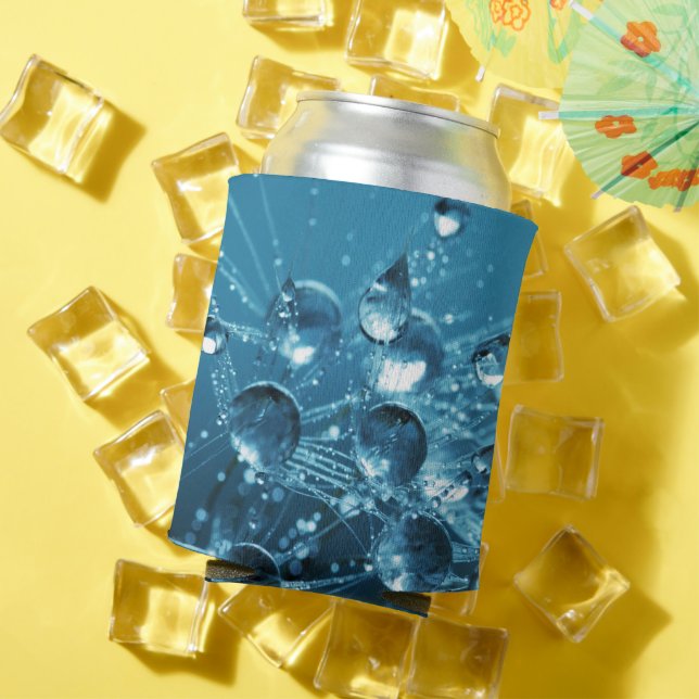 Rafraîchisseur Pour Canette Droplets d'eau Abstraits bleu reflet (Été in situ)