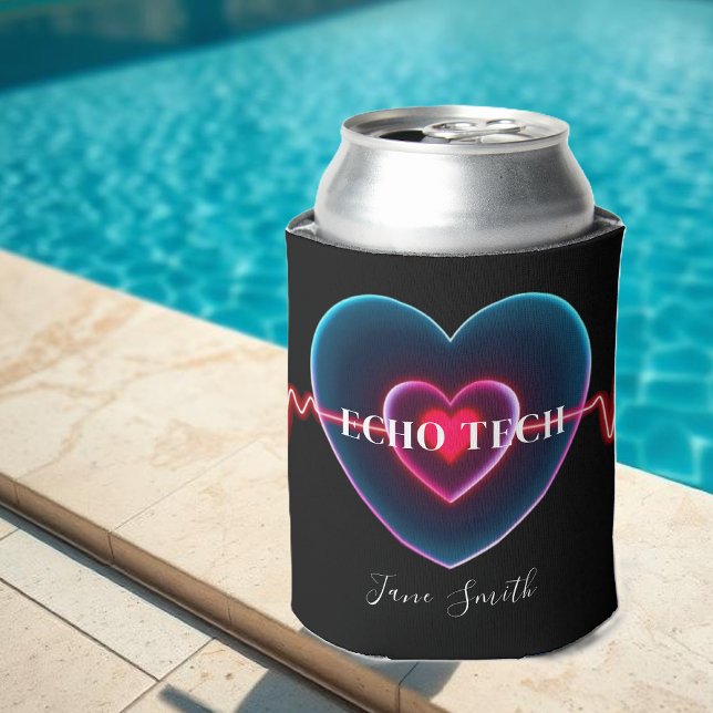 Rafraîchisseur Pour Canette Echo Tech | Battement de cœur | EKG (Echo Tech _ Heartbeat _ EKG Can Cooler)