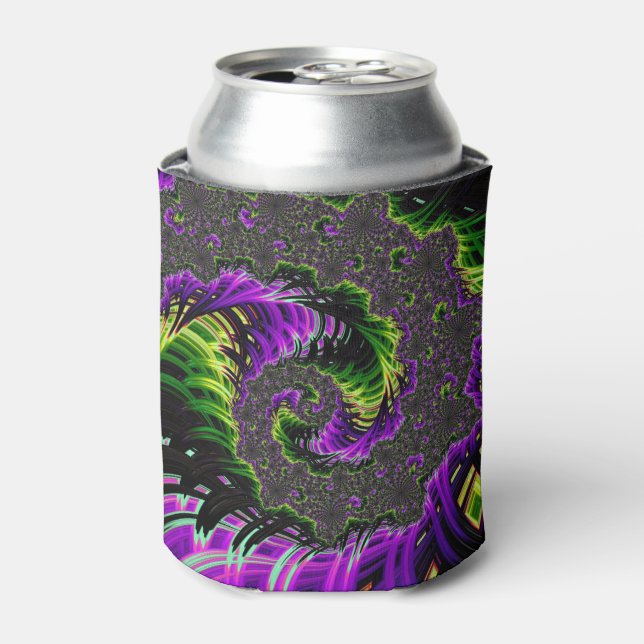 Rafraîchisseur Pour Canette Eclectique Psychédélique Spirale Fractale Art Abst (Can devant)