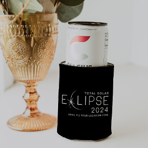 Rafraîchisseur Pour Canette Éclipse solaire 2024 Emplacement personnalisé Comm