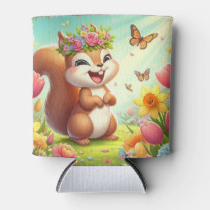 Rafraîchisseur Pour Canette Écureuil du printemps mignon et heureux