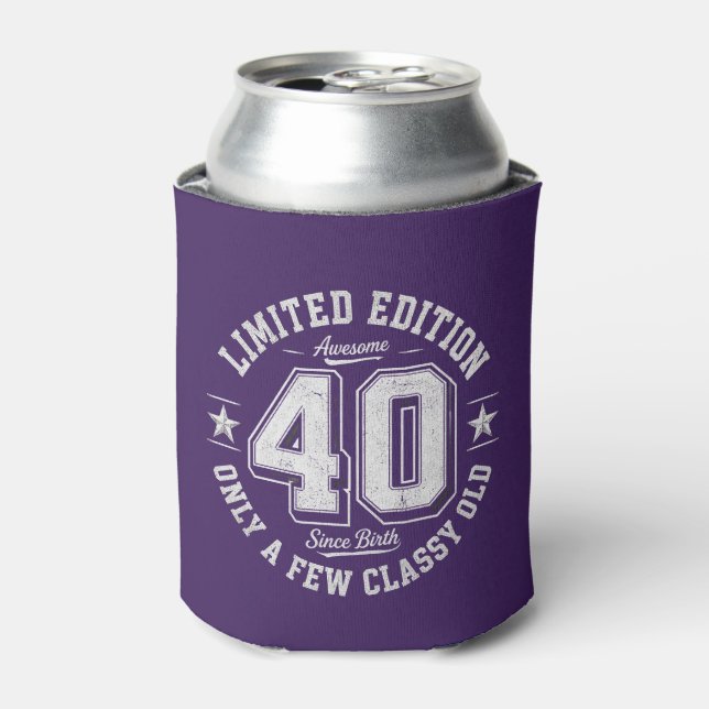 Rafraîchisseur Pour Canette Édition Limitée Incroyable 40e Anniversaire Violet (Can devant)