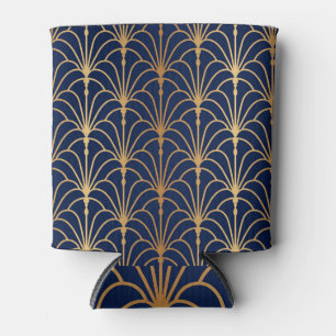 Rafraîchisseur Pour Canette Elégance orientale : Motif de ventilateur d'or