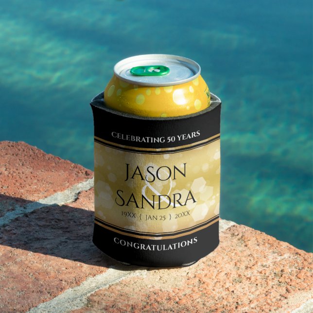 Rafraîchisseur Pour Canette Élégant 50e anniversaire de Mariage d'or (Piscine in situ)