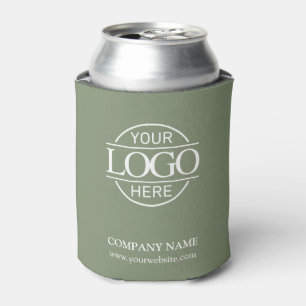 Rafraîchisseur Pour Canette Élégant Logo d'Entreprise Simple Vert Sauge