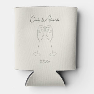 Rafraîchisseur Pour Canette Élégant Mariage Champagne Fiançailles Can Cooler