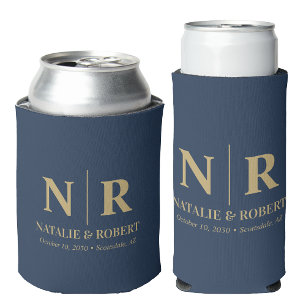 Rafraîchisseur Pour Canette Élégant Mariage Monogramme Mariage Initiales de la