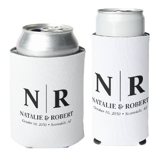 Rafraîchisseur Pour Canette Élégant Mariage Monogramme Mariage Initiales de la