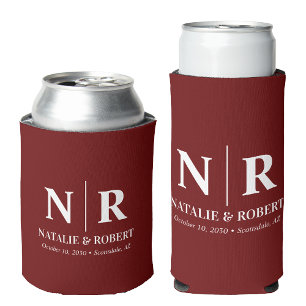 Rafraîchisseur Pour Canette Élégant Mariage Monogramme Mariage Initiales de la