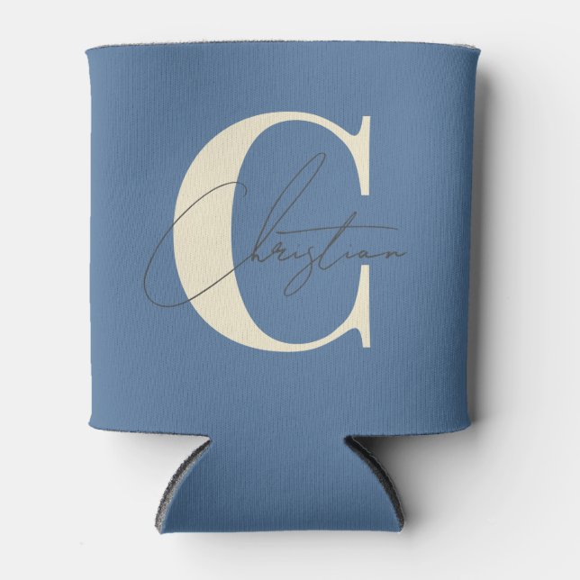 Rafraîchisseur Pour Canette Élégant Moderne de milieu de siècle Monogramme Cap (Devant)