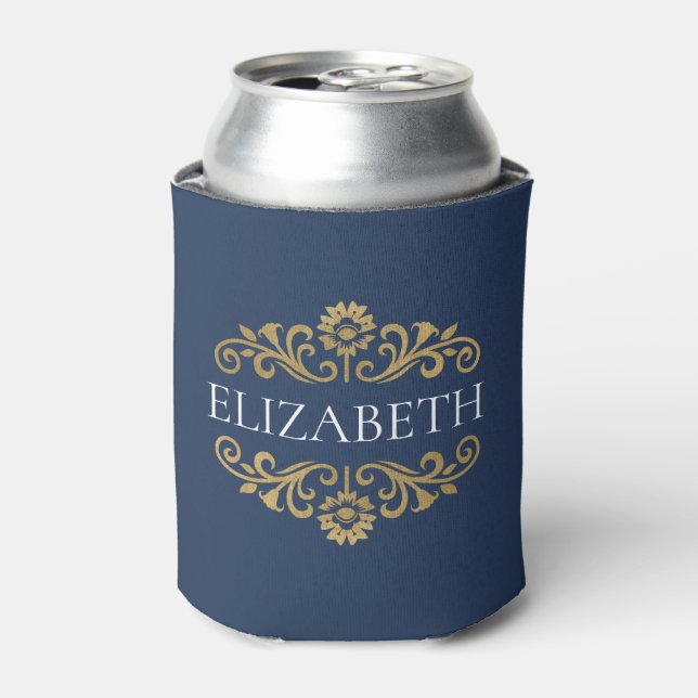 Rafraîchisseur Pour Canette Élégant Monogram Navy Blue Party Can Cooler (Can devant)