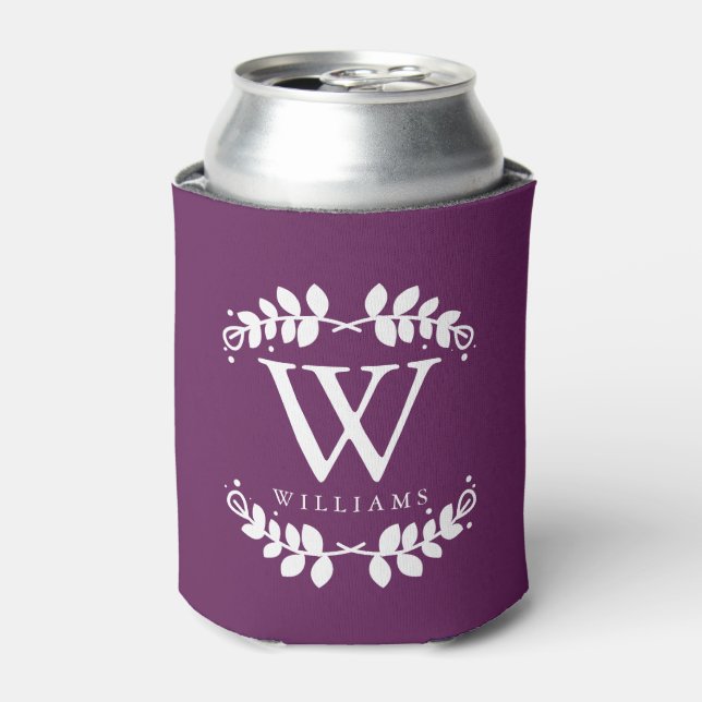 Rafraîchisseur Pour Canette Élégant Monogramme violet foncé (Can devant)