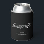 Rafraîchisseur Pour Canette Élégant Noir Typographie Groomsmen Mariage<br><div class="desc">Cette glacière personnalisée peut faire un cadeau élégant et vintage d'inspiration groomsmen. Police d'inspiration rétro funky en blanc sur arrière - plan noir et votre nom et date de choix! Vous voulez plus d'articles mariages dans ce style? Jetez un oeil à toute la collection ou envoyez-moi un message !</div>
