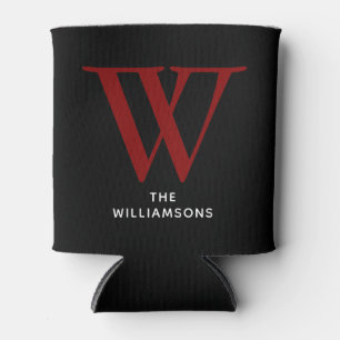 Rafraîchisseur Pour Canette Élégant nom de monogramme de marron