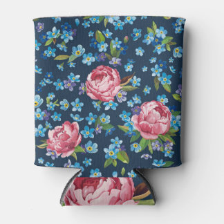 Rafraîchisseur Pour Canette Élégant Pink Peonies Arrière - plan rétro