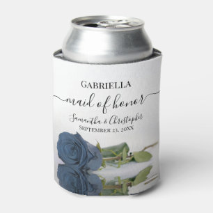 Rafraîchisseur Pour Canette Élégant Rose bleu acier Maid of Honor Mariage