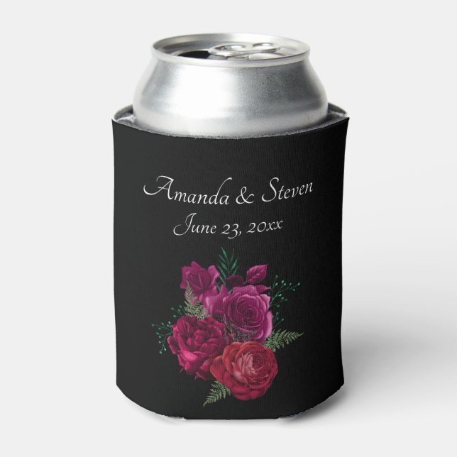 Rafraîchisseur Pour Canette Élégant Rose Magenta Floral Bouquet Mariage (Can devant)