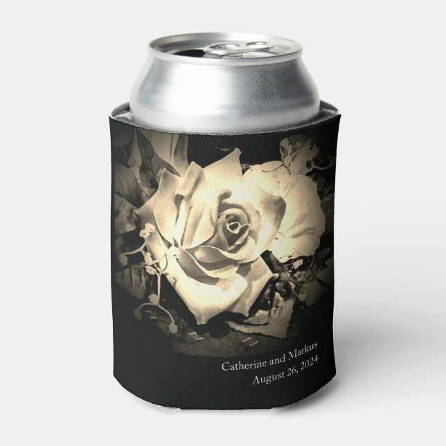 Rafraîchisseur Pour Canette Élégant Rose Monogrammé (Can devant)