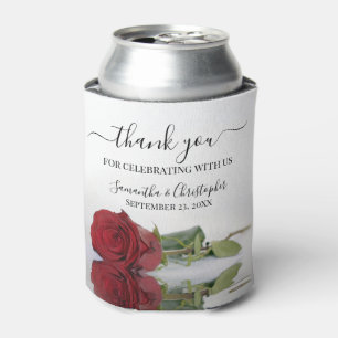 Rafraîchisseur Pour Canette Élégant Rose rouge romantique Mariage Merci