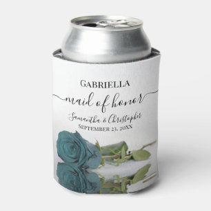 Rafraîchisseur Pour Canette Élégant Rose Turquoise en miroir Maid of Honor Mar