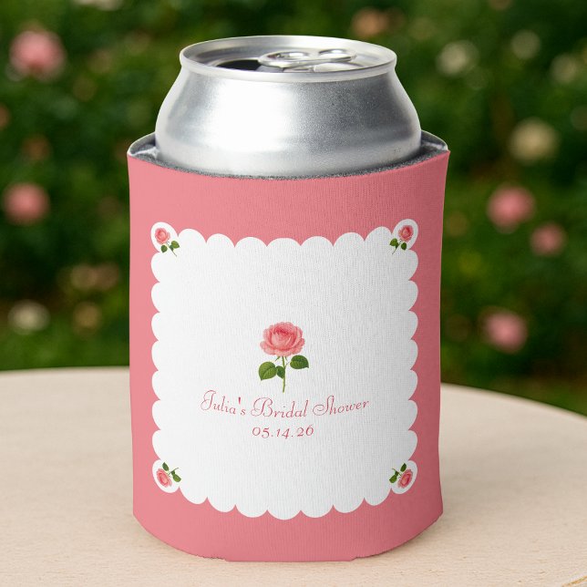 Rafraîchisseur Pour Canette Élégant Shower de Mariée Classique Rose Poussiéreu (Créateur téléchargé)