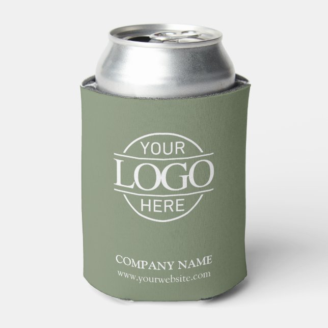 Rafraîchisseur Pour Canette Elegant Simple Sage Green Company Business Logo (Can devant)