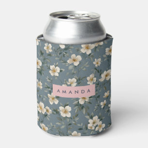 Rafraîchisseur Pour Canette Élégante Fleur d'Amandier Bleue Personnalisée