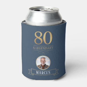 Rafraîchisseur Pour Canette Elégante Marine & Gold 80e & Légendaire Anniversai