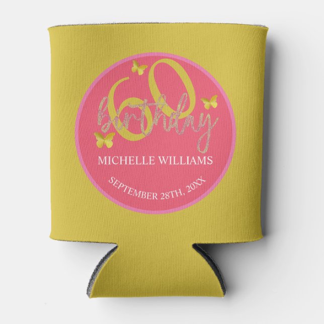 Rafraîchisseur Pour Canette Élégante Parties scintillant Gold Butterfly Callig (Devant)