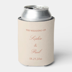 Rafraîchisseur Pour Canette Élégante Terracotta Script Mariage Favor Peut Rafr