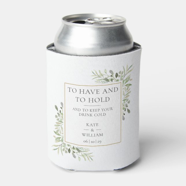 Rafraîchisseur Pour Canette Élégante verdure rustique de mariage (Can devant)