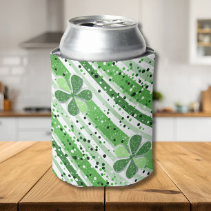 Rafraîchisseur Pour Canette Élégantes rayures vertes et blanches Shamrock Pail