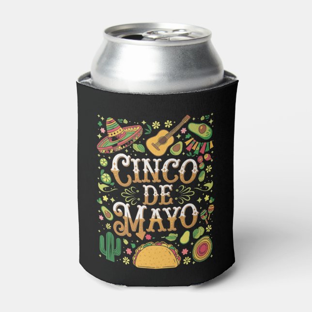 Rafraîchisseur Pour Canette Éléments de fête mignons de la fête Cinco De Mayo (Can devant)