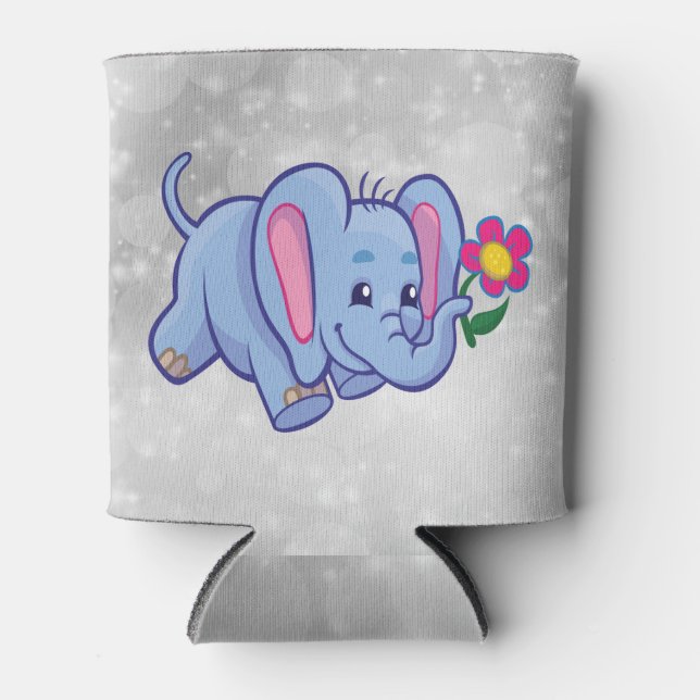 Rafraîchisseur Pour Canette Éléphant de dessin animé mignon (Devant)