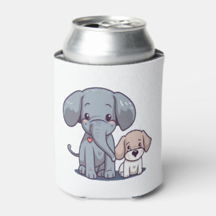Rafraîchisseur Pour Canette Éléphant mignon et chien