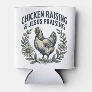 Rafraîchisseur Pour Canette Élevage de poulets et louange à Jésus vintage poul