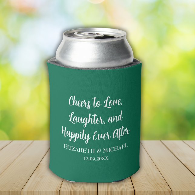 Rafraîchisseur Pour Canette Emerald Green Mariage élégant encourage à l'amour (Emerald Green Elegant Wedding Cheers to Love Can Cooler)